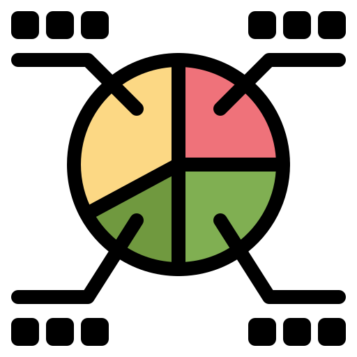 wykres kołowy Flatart Icons Lineal Color ikona
