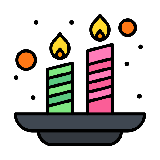 velas Flatart Icons Lineal Color icono
