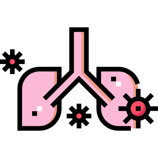 Pneumonia Detailed Straight Lineal color icon