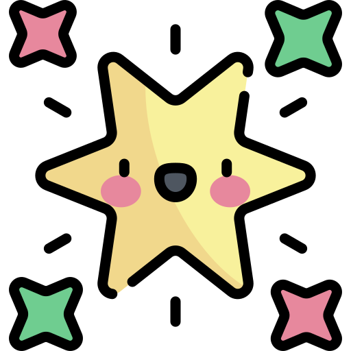 fajerwerki Kawaii Lineal color ikona