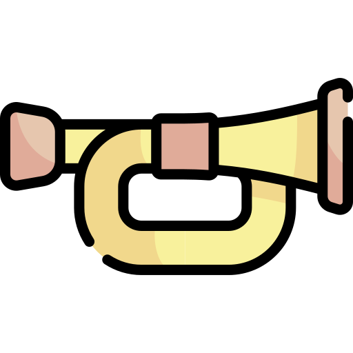 trompete Kawaii Lineal color Ícone