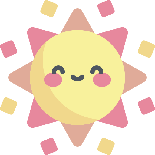солнце Kawaii Flat иконка