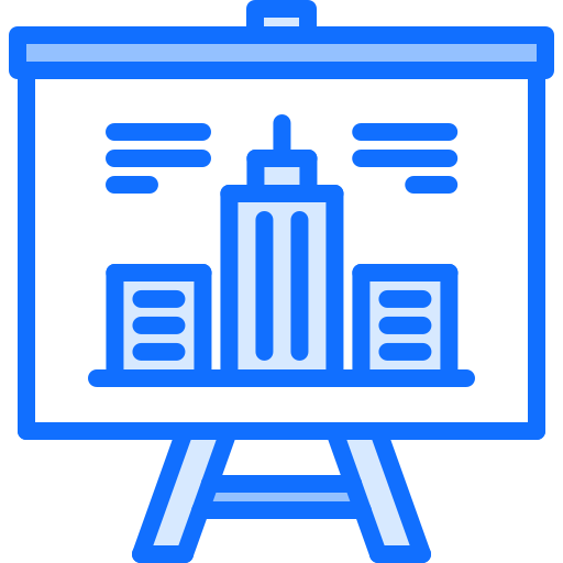 Presentation Coloring Blue icon