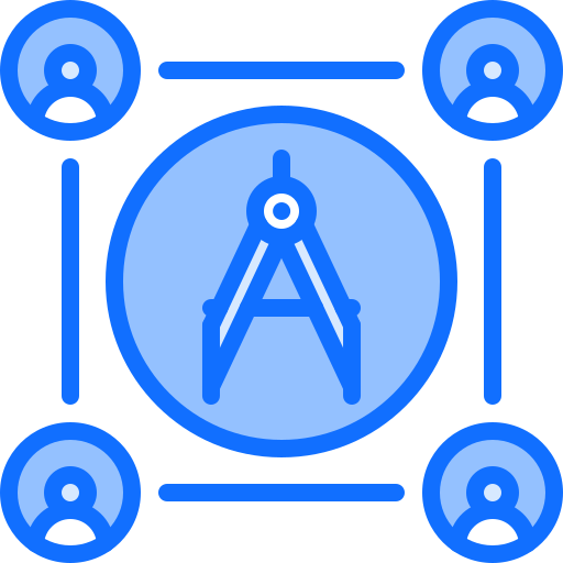 Drawing compass Coloring Blue icon