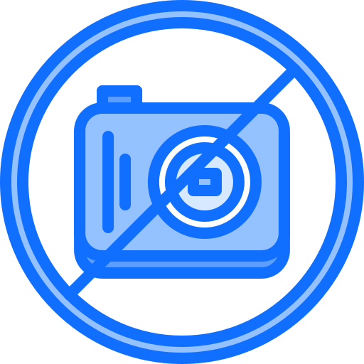 No camera Coloring Blue icon