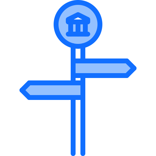 Sign Post Coloring Blue icon