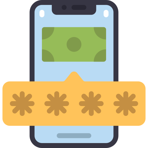 mobiel wachtwoord Juicy Fish Flat icoon