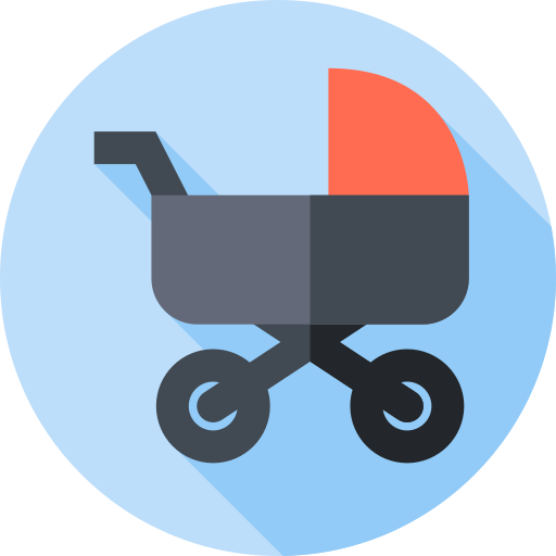 Stroller Flat Circular Flat icon
