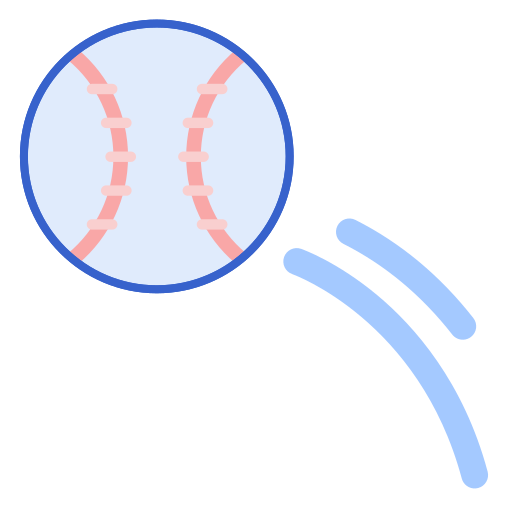 Бейсбольный мяч Flaticons Lineal Color иконка