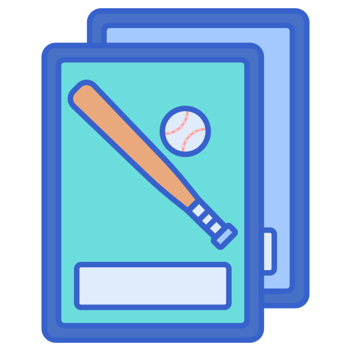 carta da baseball Flaticons Lineal Color icona