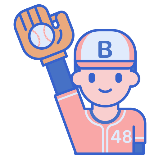 giocatore di baseball Flaticons Lineal Color icona