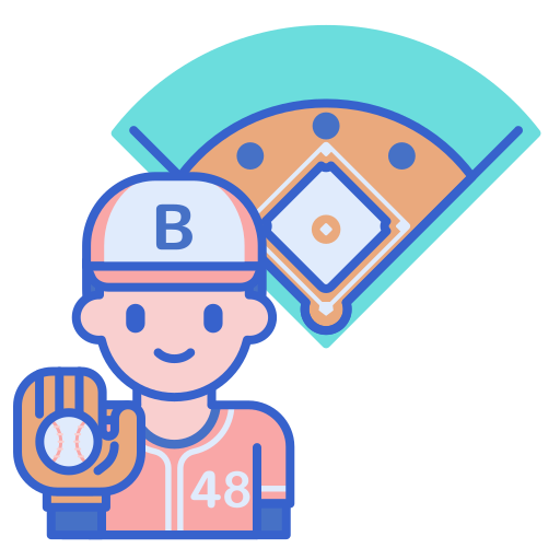 jugador de baseball Flaticons Lineal Color icono