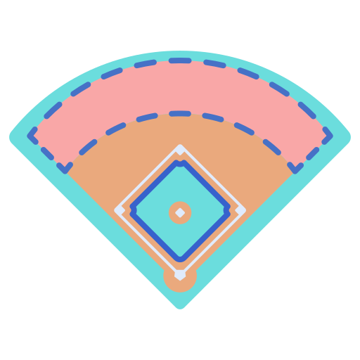Бейсбольное поле Flaticons Lineal Color иконка