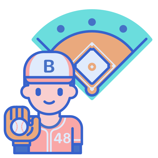 Игрок в бейсбол Flaticons Lineal Color иконка