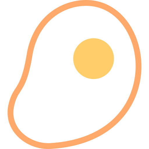 Fried egg Detailed color Lineal color icon