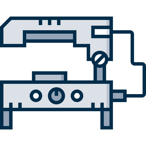 máquina de prensa Detailed Grey Lineal color icono