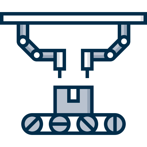 brazo robotico Detailed Grey Lineal color icono