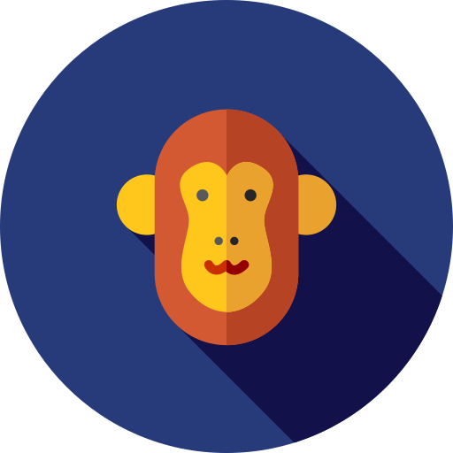 małpa Flat Circular Flat ikona