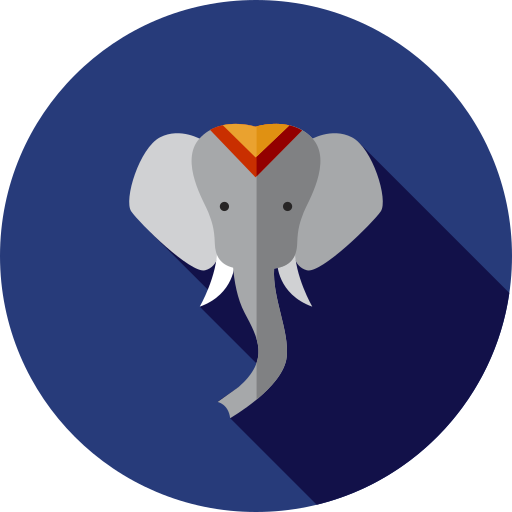 elefante Flat Circular Flat icono