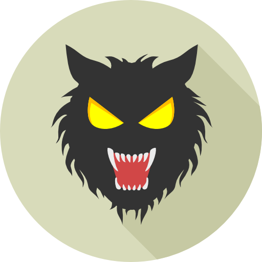 Wolf Icon monk Flat icon