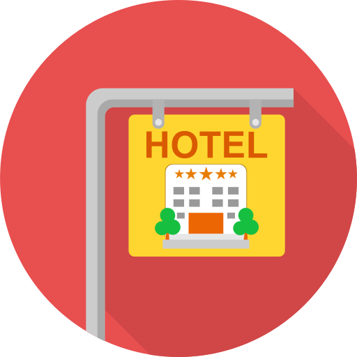 znak hotelu Icon monk Flat ikona