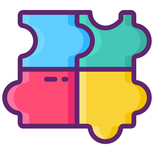 kawałki puzzli Flaticons Lineal Color ikona