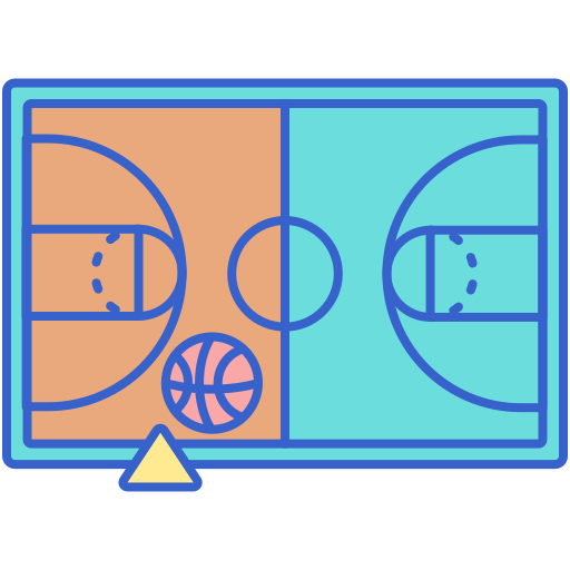 terrain de basketball Flaticons Lineal Color Icône