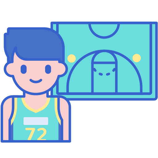 Баскетбольная площадка Flaticons Lineal Color иконка