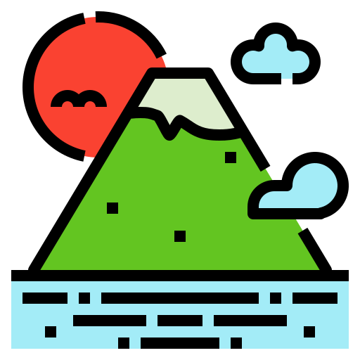 montaña fuji Linector Lineal Color icono