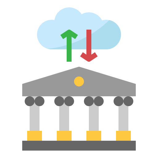 servizi bancari in cloud mynamepong Flat icona