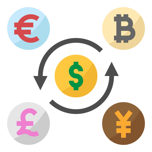 cambio di valuta mynamepong Flat icona