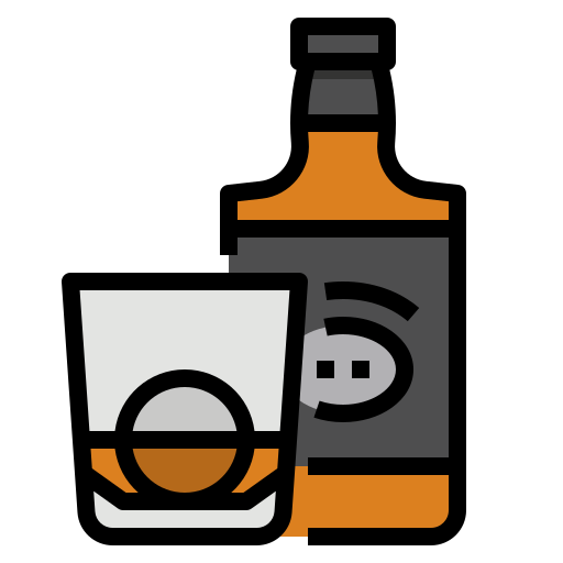 whiskey Nhor Phai Lineal Color icon