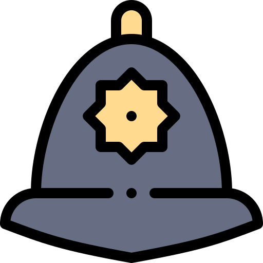 czapka policyjna Detailed Rounded Lineal color ikona