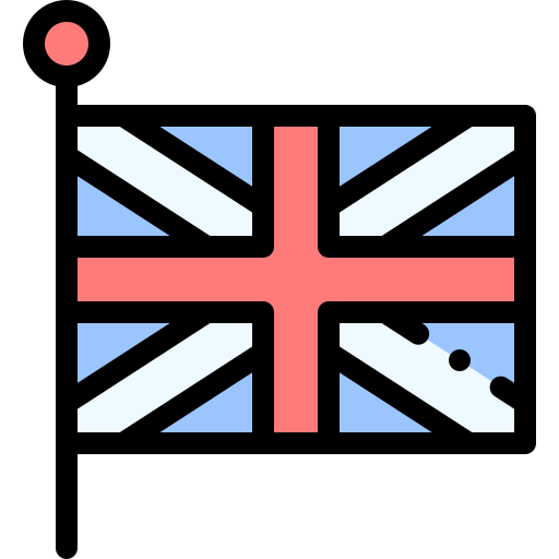 flaga brytyjska Detailed Rounded Lineal color ikona