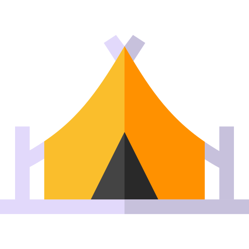 Camping tent Basic Straight Flat icon