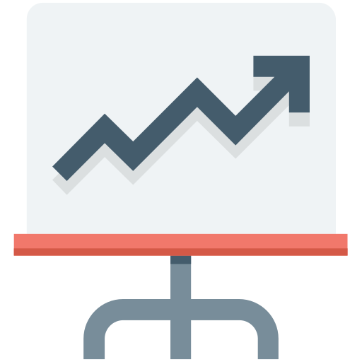 informe de crecimiento Creative Stall Premium Flat icono