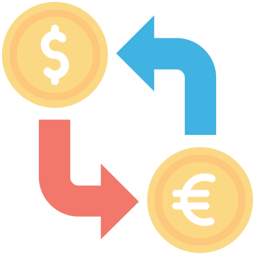 Currency exchange Creative Stall Premium Flat icon