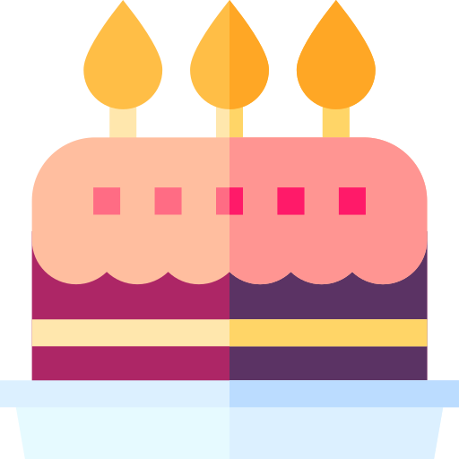 gâteau d'anniversaire Basic Straight Flat Icône