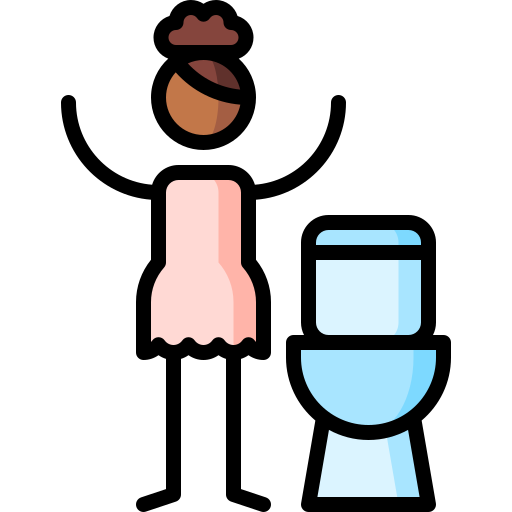 jeśli to możliwe, korzystaj z oddzielnej toalety Puppet Characters Lineal Color ikona