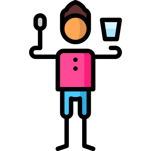 usa i tuoi utensili per mangiare e bere Puppet Characters Lineal Color icona