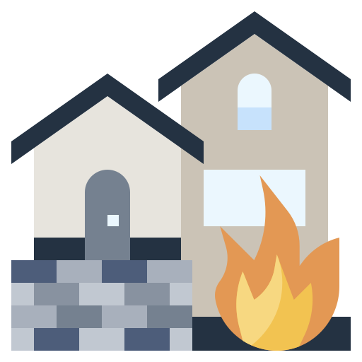 casa en llamas Surang Flat icono