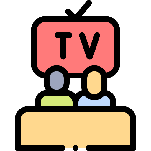 テレビを見る Detailed Rounded Lineal color icon