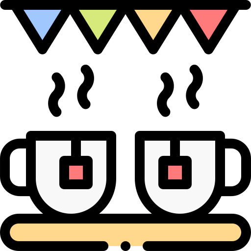 お茶会 Detailed Rounded Lineal color icon