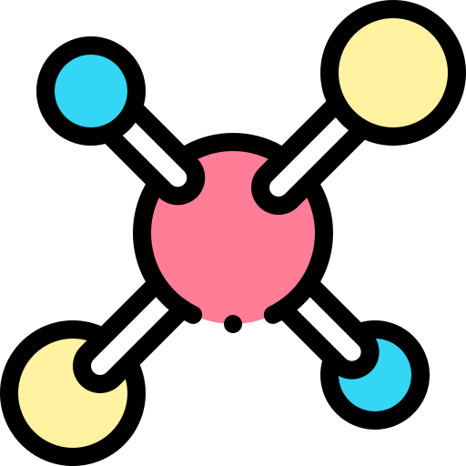 分子 Detailed Rounded Lineal color icon