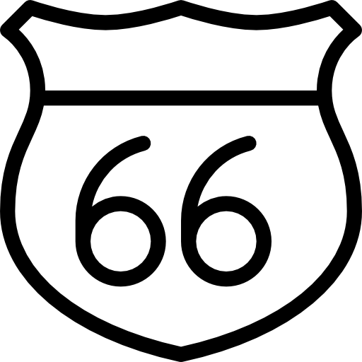 Route 66 Pixel Perfect Lineal icon