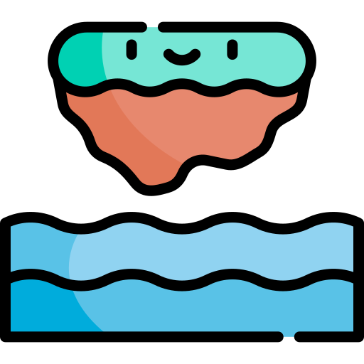 isla flotante Kawaii Lineal color icono