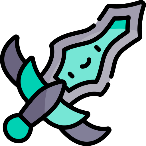 espada Kawaii Lineal color icono