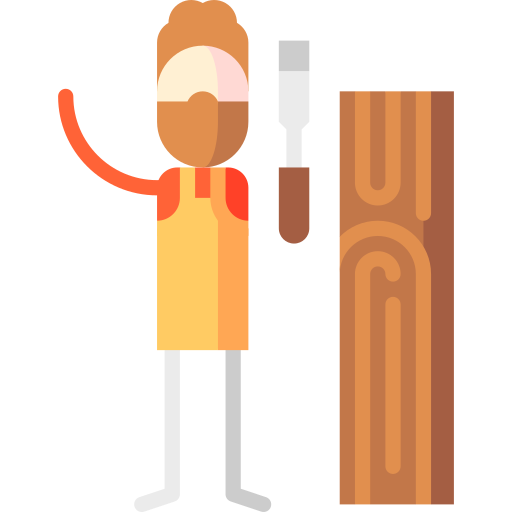 Woodworking Puppet Characters Flat icon