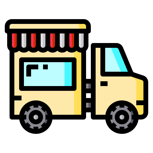 camion di cibo Catkuro Lineal Color icona