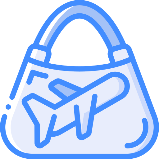 Hand luggage Basic Miscellany Blue icon